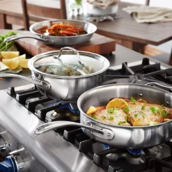 Calphalon Tri-Ply 10-Piece Stainless Steel Cookware Set -Weston Shop stainless steel calphalon cookware sets 1874301 4f 1000