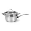 Cookware Calphalon Contemporary 3-Piece Stainless Steel Sauce Pan Set -Weston Shop stainless steel calphalon sauce pans lr87022sp 64 1000