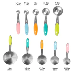 Alternative view of Bakeware Classic Cuisine 10-Piece Stainless Steel With Silicone Measuring Cups And Spoons Set