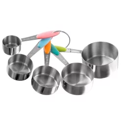 Bakeware Classic Cuisine 5-Piece Stainless Steel With Silicone Measuring Cup Set
