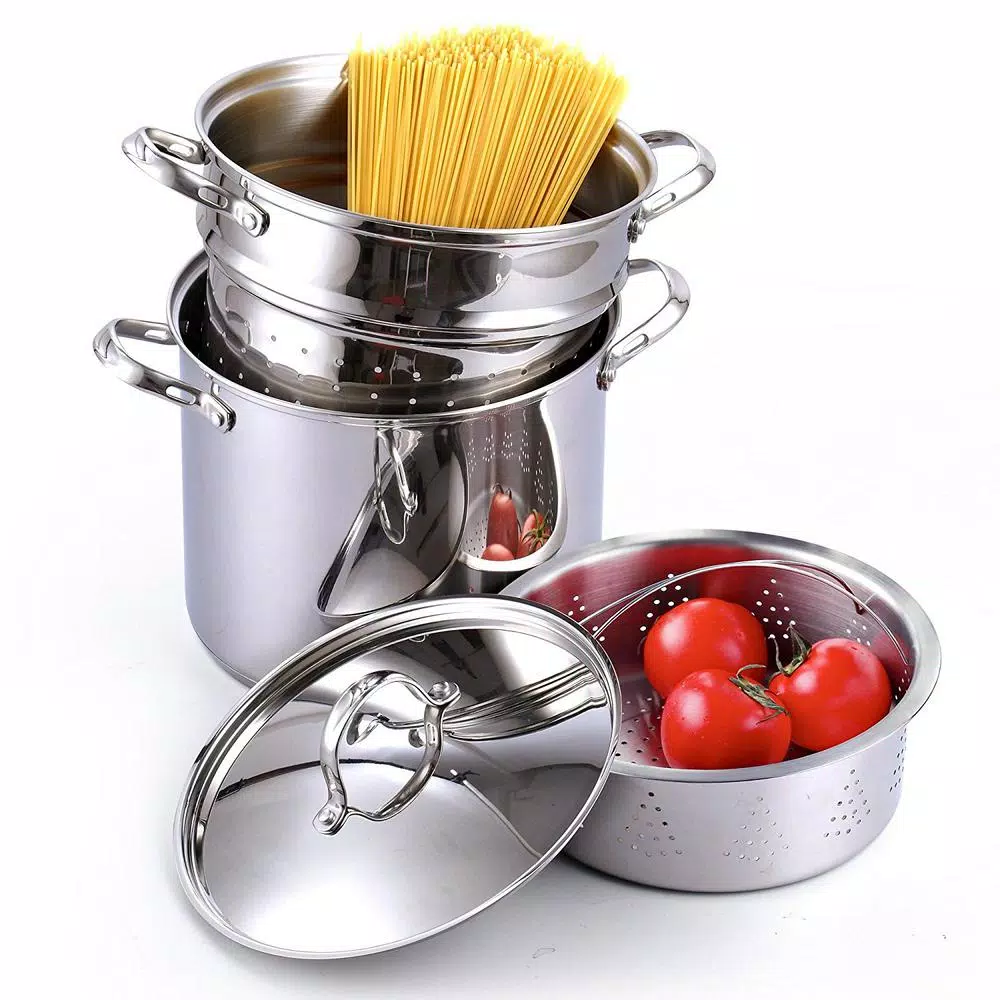 Cookware Cooks Standard Classic 12 Qt. Stainless Steel Pasta Stockpot Cooker Steamer Multi-Pot Set 6 Cookware Cooks Standard Classic 12 Qt. Stainless Steel Pasta Stockpot Cooker Steamer Multi-Pot Set - Image 4