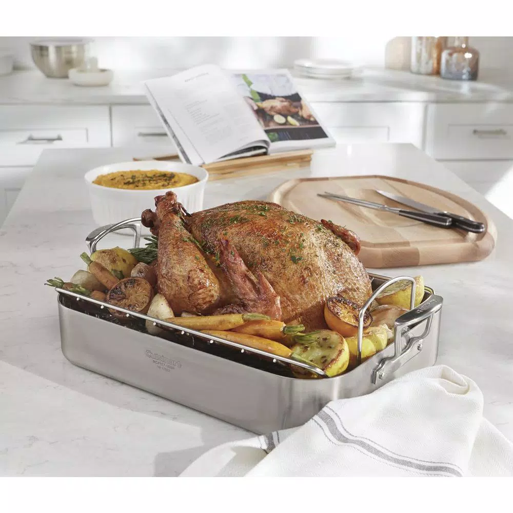 Cookware Cuisinart MultiClad Pro 6 Qt. Stainless Steel Roasting Pan With Rack 7 Cookware Cuisinart MultiClad Pro 6 Qt. Stainless Steel Roasting Pan With Rack - Image 5