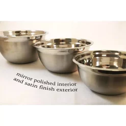 Alternative view of Bakeware ExcelSteel 3-Piece Professional Satin Finish Stainless Steel Mixing Bowls Set