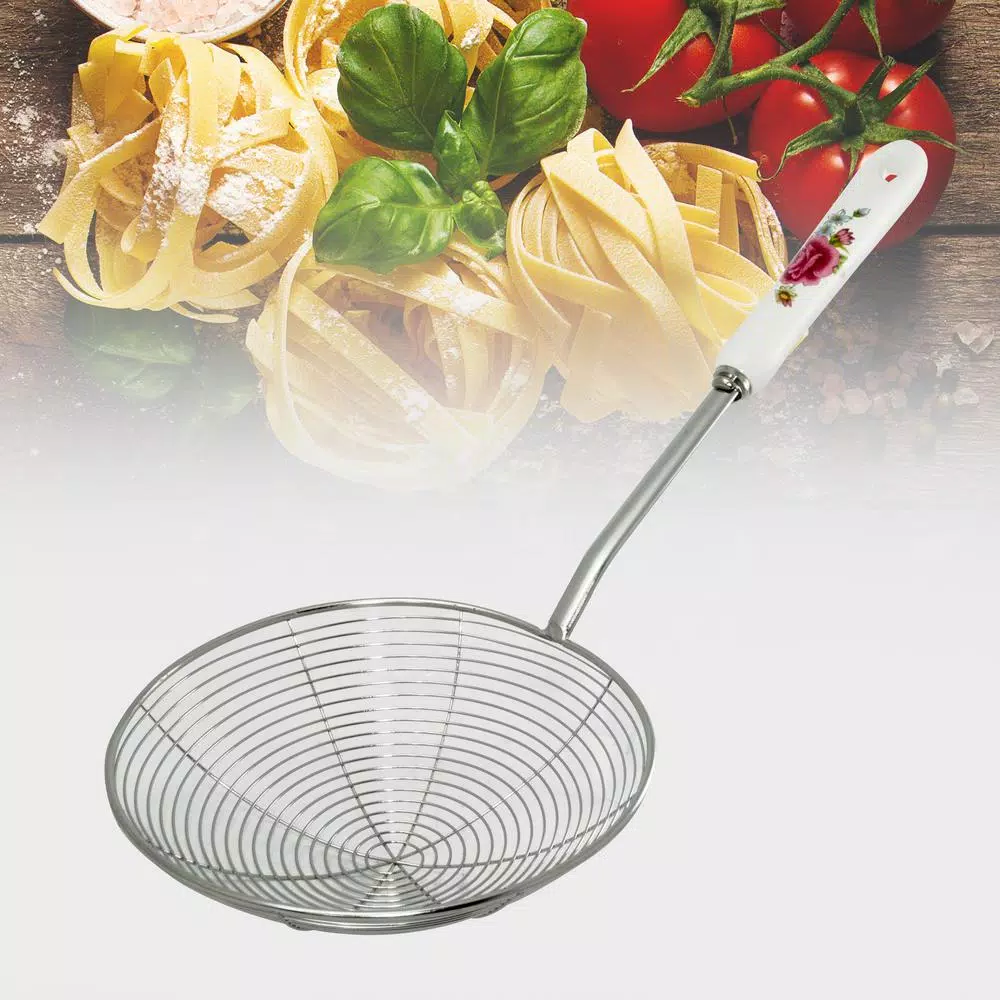 Kitchen Gadgets & Tools ExcelSteel 6.25 In. Stainless Steel Wire Strainer With Ceramic Rose Handle And Hook 7 Kitchen Gadgets & Tools ExcelSteel 6.25 In. Stainless Steel Wire Strainer With Ceramic Rose Handle And Hook - Image 5