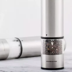 Kitchen Gadgets & Tools Ovente Stainless Steel With Ceramic Blades Electric Salt And Pepper Grinder Set, 6 AAA Battery Operated 20 Kitchen Gadgets & Tools Ovente Stainless Steel With Ceramic Blades Electric Salt And Pepper Grinder Set, 6 AAA Battery Operated -Weston Shop stainless steel ovente salt pepper mills spd112s 76 1000
