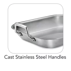 Cookware Tramontina Gourmet Prima 7 Qt. Stainless Steel Roasting Pan With Basting Rack 10 Cookware Tramontina Gourmet Prima 7 Qt. Stainless Steel Roasting Pan With Basting Rack -Weston Shop stainless steel semi polished tramontina roasting pans 80203 009ds c3 1000