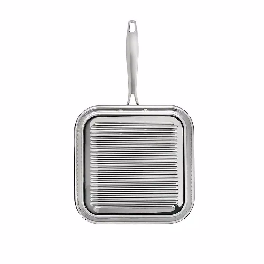 Cookware Tramontina Gourmet Tri-Ply Clad 11 In. Stainless Steel Grill Pan 5 Cookware Tramontina Gourmet Tri-Ply Clad 11 In. Stainless Steel Grill Pan - Image 3