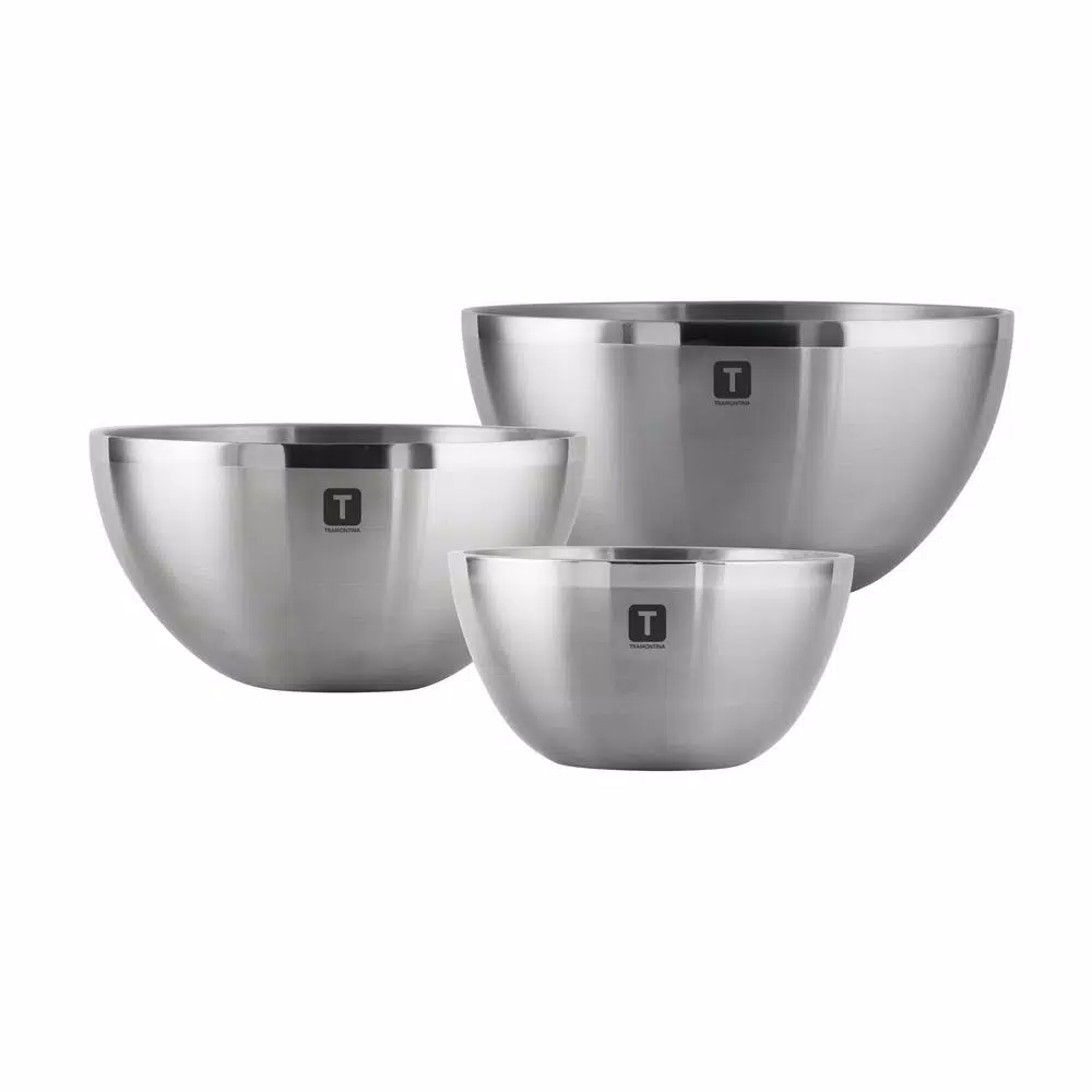 Bakeware Tramontina Gourmet 3-Piece Double Wall Stainless Steel Mixing Bowls 4 Bakeware Tramontina Gourmet 3-Piece Double Wall Stainless Steel Mixing Bowls - Image 2