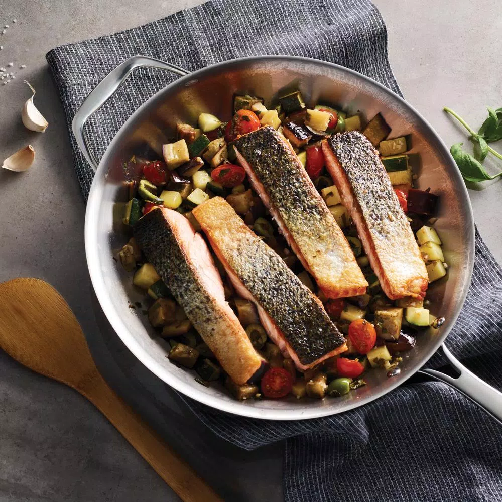 Cookware Tramontina Gourmet Tri-Ply Clad 12 In. Stainless Steel Frying Pan With Helper Handle 6 Cookware Tramontina Gourmet Tri-Ply Clad 12 In. Stainless Steel Frying Pan With Helper Handle - Image 4