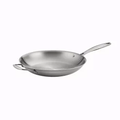Cookware Tramontina Gourmet Tri-Ply Clad 12 In. Stainless Steel Frying Pan With Helper Handle