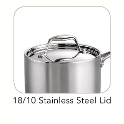 Cookware Tramontina Gourmet Tri-Ply Clad 2 Qt. Stainless Steel Sauce Pan With Lid 10 Cookware Tramontina Gourmet Tri-Ply Clad 2 Qt. Stainless Steel Sauce Pan With Lid -Weston Shop tramontina sauce pans 80116 022ds 1f 1000
