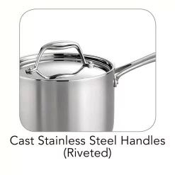Cookware Tramontina Gourmet Tri-Ply Clad 2 Qt. Stainless Steel Sauce Pan With Lid 9 Cookware Tramontina Gourmet Tri-Ply Clad 2 Qt. Stainless Steel Sauce Pan With Lid -Weston Shop tramontina sauce pans 80116 022ds 4f 1000