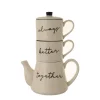 Cookware 3R Studios 18 Oz. White Stackable Teapot And Mugs