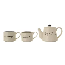Alternative view of Cookware 3R Studios 18 Oz. White Stackable Teapot And Mugs