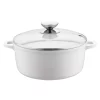 Cookware Berndes Vario Click Pearl 1.25 Qt. Round Cast Aluminum Ceramic Nonstick Dutch Oven In White With Glass Lid -Weston Shop white berndes dutch ovens braisers 632141 64 1000