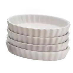 Bakeware BonJour Creme Brulee Oval Porcelain Ramekin (4-Pack)