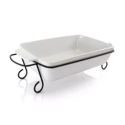 Alternative view of GIBSON Elite 15.5 In. Rectangle Stoneware Bakeware With Metal Rack