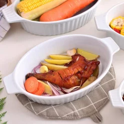 Alternative view of MALACASA 4-Piece White Oval Bakeware Set Porcelain Baking Dish Set For Cooking Kitchen