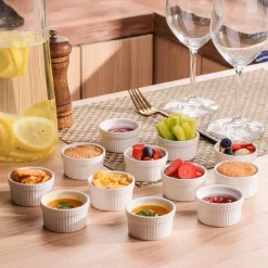 Alternative view of Bakeware MALACASA 2.75 In. White Ceramic Ramekins Souffle Dishes (Set Of 12)