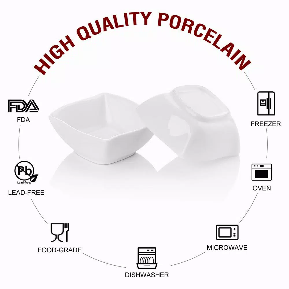 Bakeware MALACASA 2.5-Inch Porcelain White Ramekins Souffle Dishes Serving Bowls(Set Of 16) - Image 4