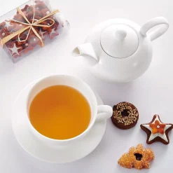 Cookware MALACASA White Porcelain Teapot 11 Ounce Tea For One Set 1 Piece Teacup And Saucer -Weston Shop white malacasa tea kettles sweet time 009 44 1000