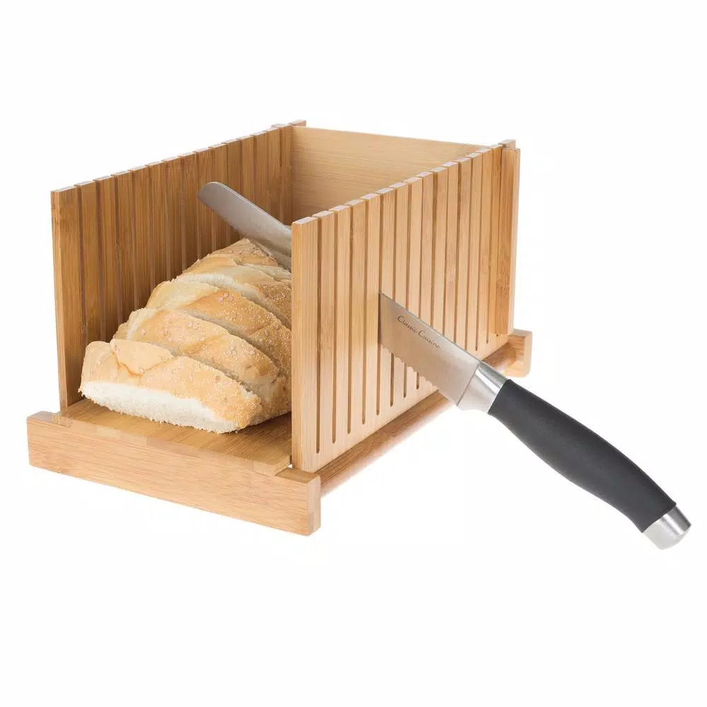 Cutlery Classic Cuisine Adjustable Bamboo Knife Guide And Board For Bread Cutting 3 Cutlery Classic Cuisine Adjustable Bamboo Knife Guide And Board For Bread Cutting