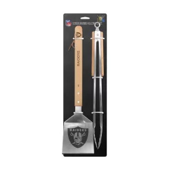 Kitchen Utensils Sportsvault Oakland Raiders 2-Piece BBQ Utensil Set -Weston Shop wood stainless sportsvault kitchen utensil sets b2nfl2301 4f 1000
